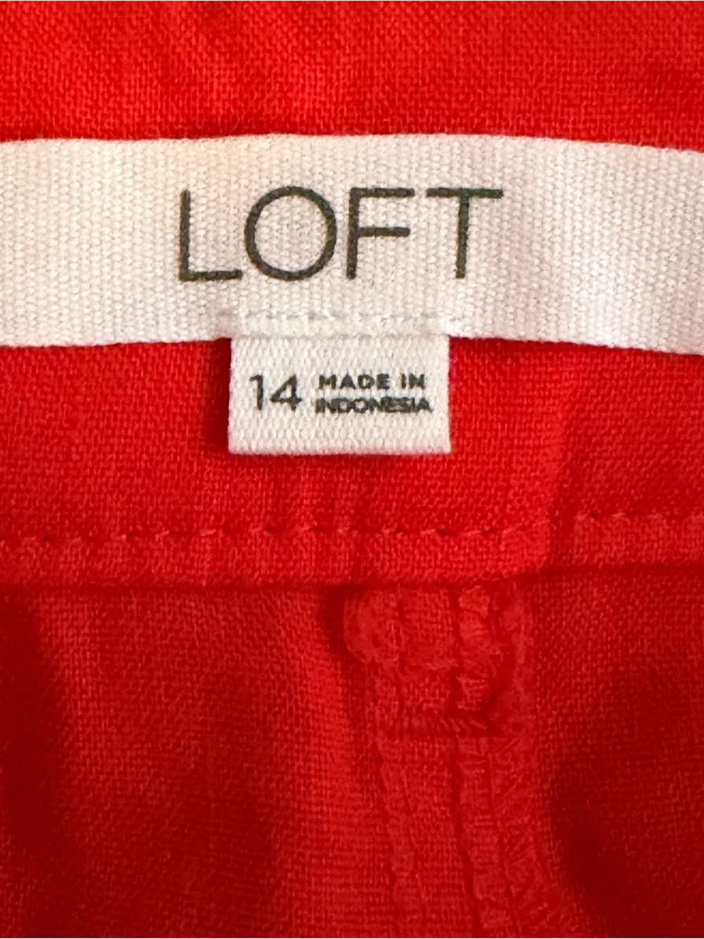 LOFT The Palmer crop wide Leg size tomato red 14 Women's Pants - Picture 3 of 4